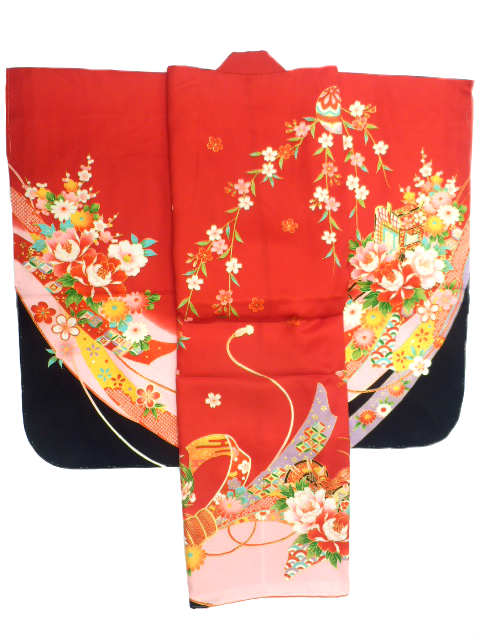 ③七五三 着物 赤 半襟付 ③七五三 着物 赤 半襟付 子ども 刺繍半衿付き 3歳 7歳 半襦袢